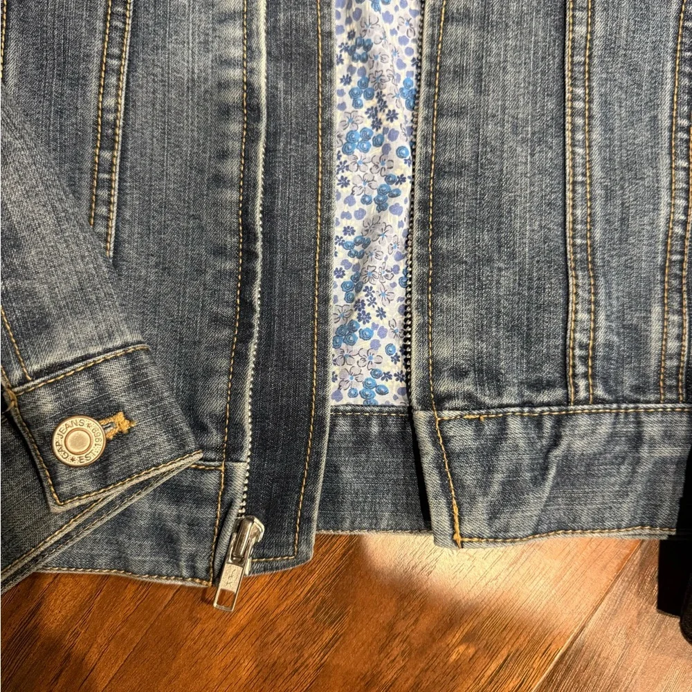 GAP Kids Blue Denim Jacket with Floral Lining
